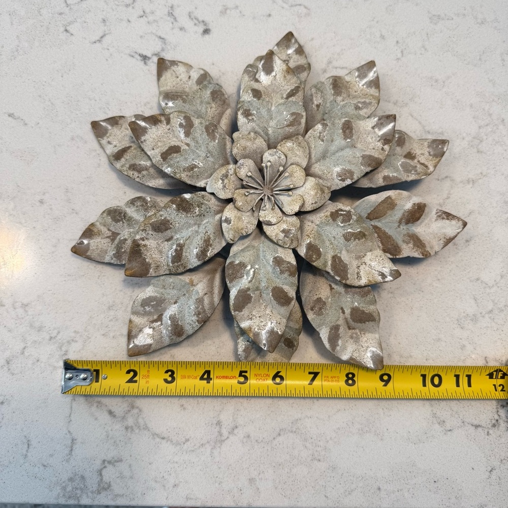 Distressed Floral Metal Wall Decor - Picture 3 of 5
